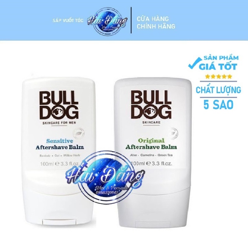 [ Chính Hãng UK ] Kem dưỡng râu & da sau cạo râu Bulldog Aftershave Balm | Original Sensitive cho da thường và nhạy cảm
