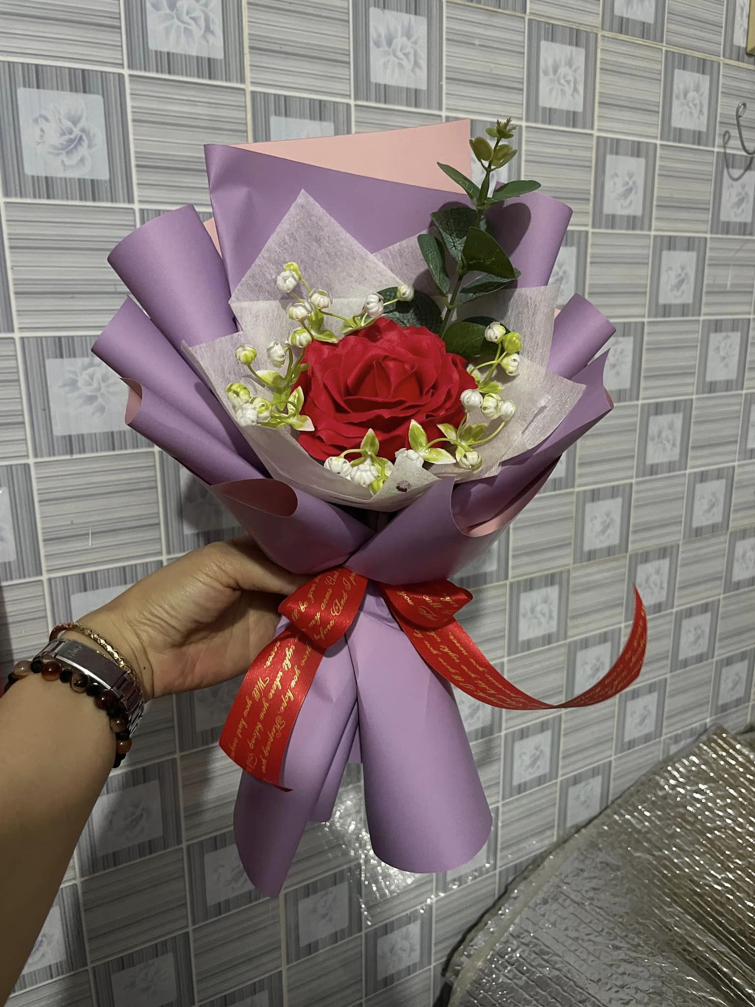 Bó hoa sáp 1 bông( hoa 7lop) giá siêu rẻ