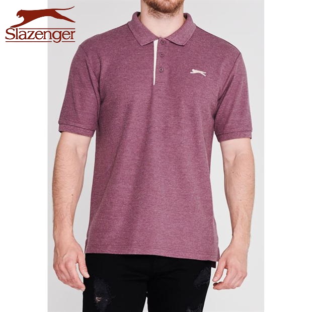 Áo Thun Polo Nam Slazenger Plain (màu Burgundy) - Hàng size UK