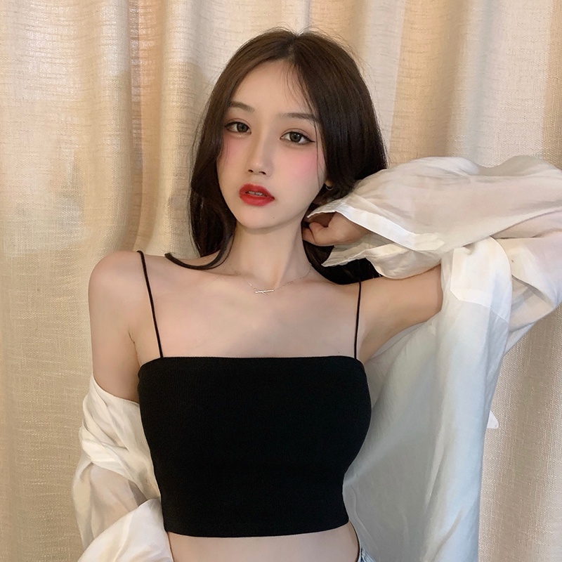 Áo 2 dây chất thun gân co giãn, áo 2 dây sợi bún chất thun gân co , TT