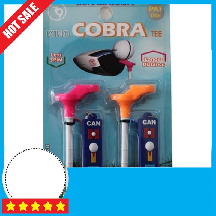 Combo 2 King Cobra Golf Tee Reduce Friction & Side Spin,More Durable & Stable Golf Plastic Tees