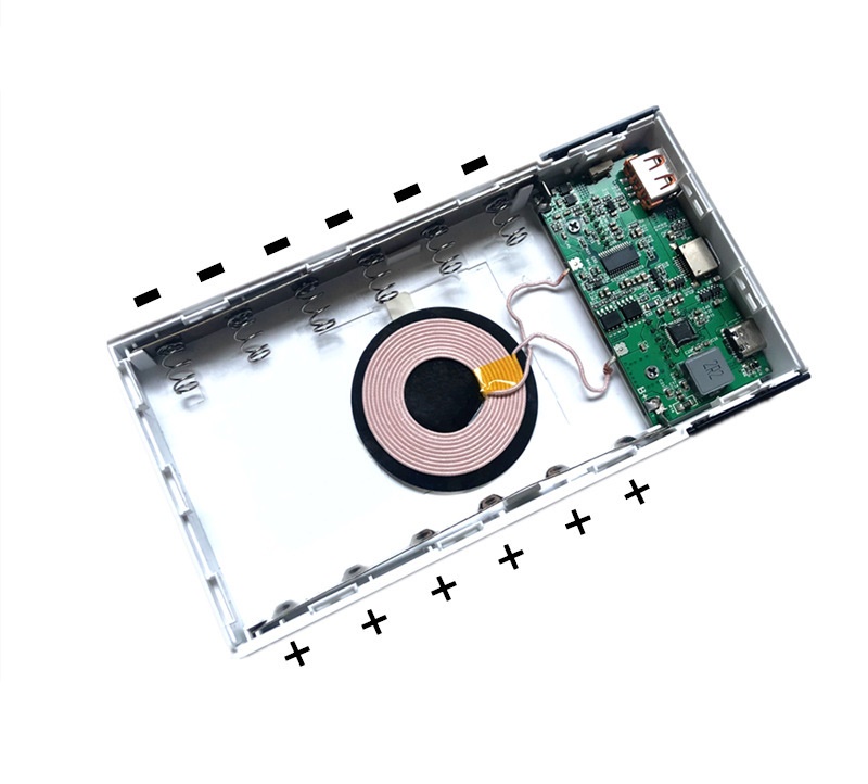 Box sạc dự phòng (CHƯA CÓ PIN) sạc không dây QC 3.0