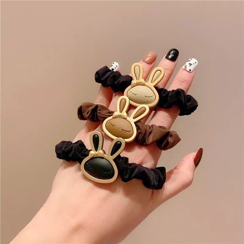 Cột tóc , chun cột họa tiết thỏ nhắm mắt ngủ
