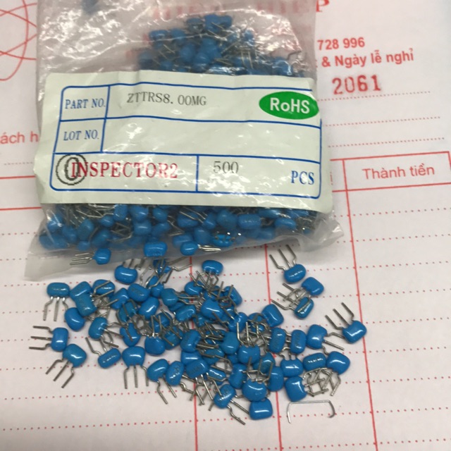 Thạch anh 8 m -3 chân sứ com bo 10 cái