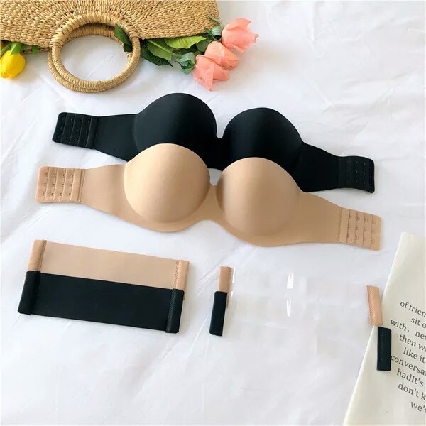 Áo Bra Quả NgangBra Không Dây Có Quai Trong Chống Tụt Siêu Chắc Đệm Bàn Tay Nâng Ngực Cực Đẹp tai shop cô cám