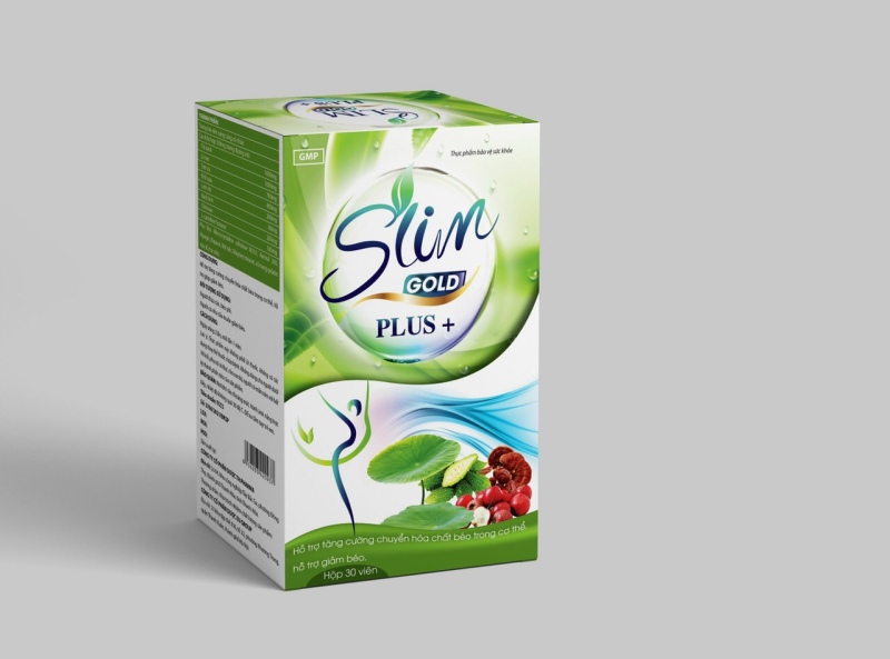 Viên uống giảm cân SLIM Gold Plus - Thành phần thảo dược - giúp giảm béo hiệu quả - Hộp 30 viên chuẩn GMP cao cấp