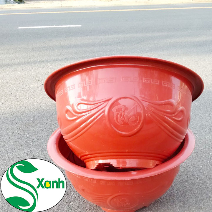Chậu Nhựa Đỏ Trồng Cây T43