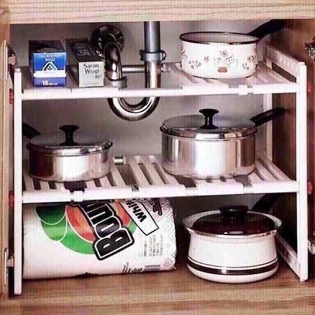 [HCM]Kệ gầm bếp co giãn 2 tầng đa năng