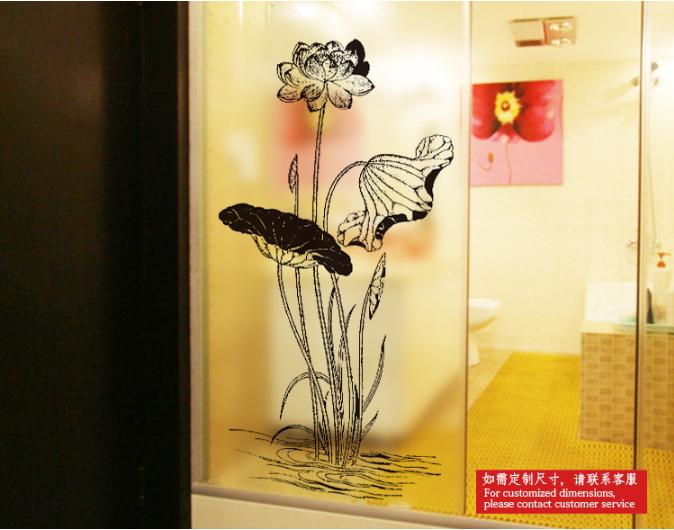 [HCM]Decal Dán Kính Cao Cấp - Cây Hoa Sen thân dài  ( 60x116 )-DK1061
