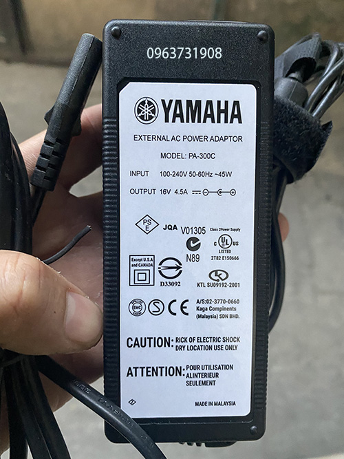 Dây nguồn đàn yamaha 16V 4.5A