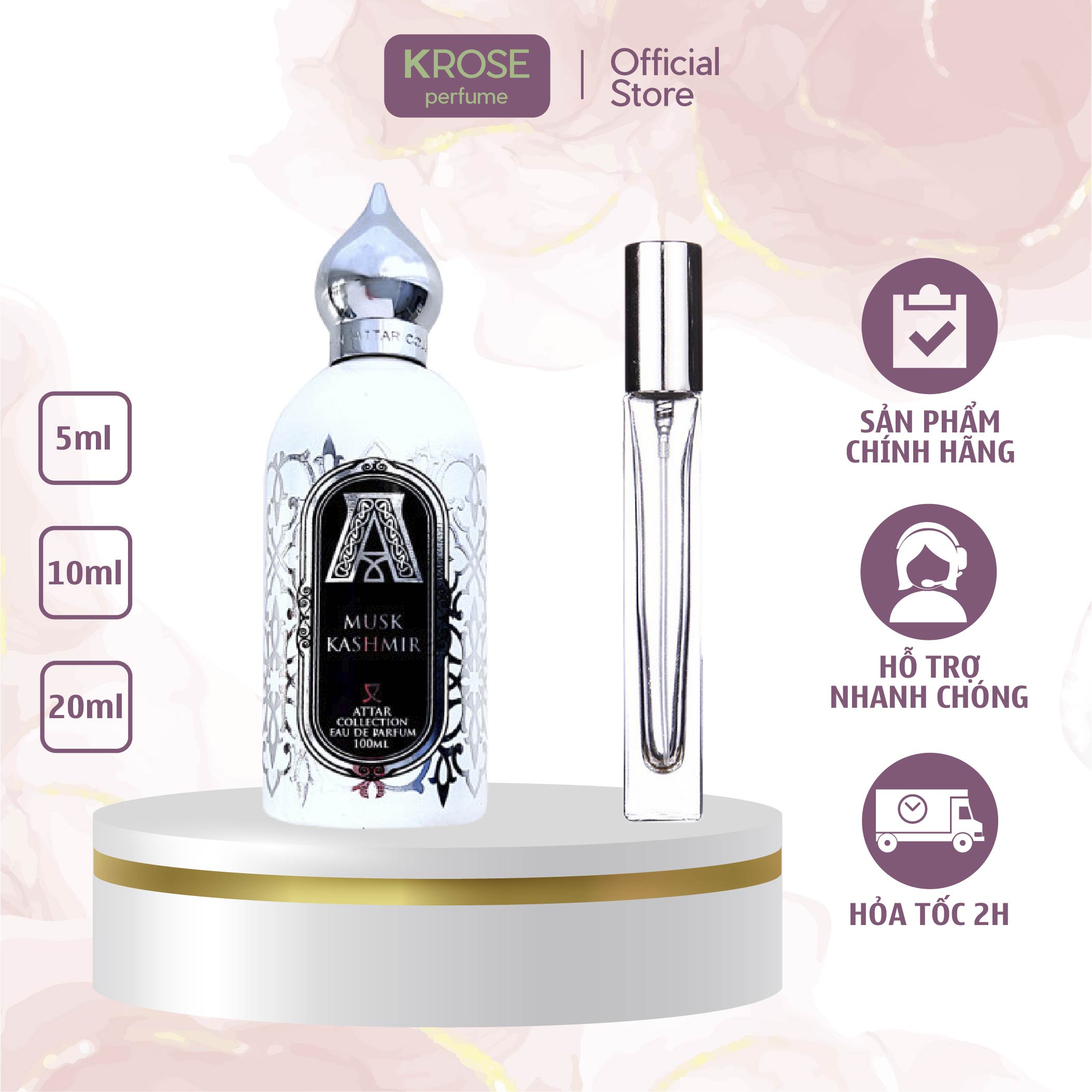 [Mẫu thử chính hãng]Nước hoa unisex Musk Kashmir chiết 5ml, 10, 20ml