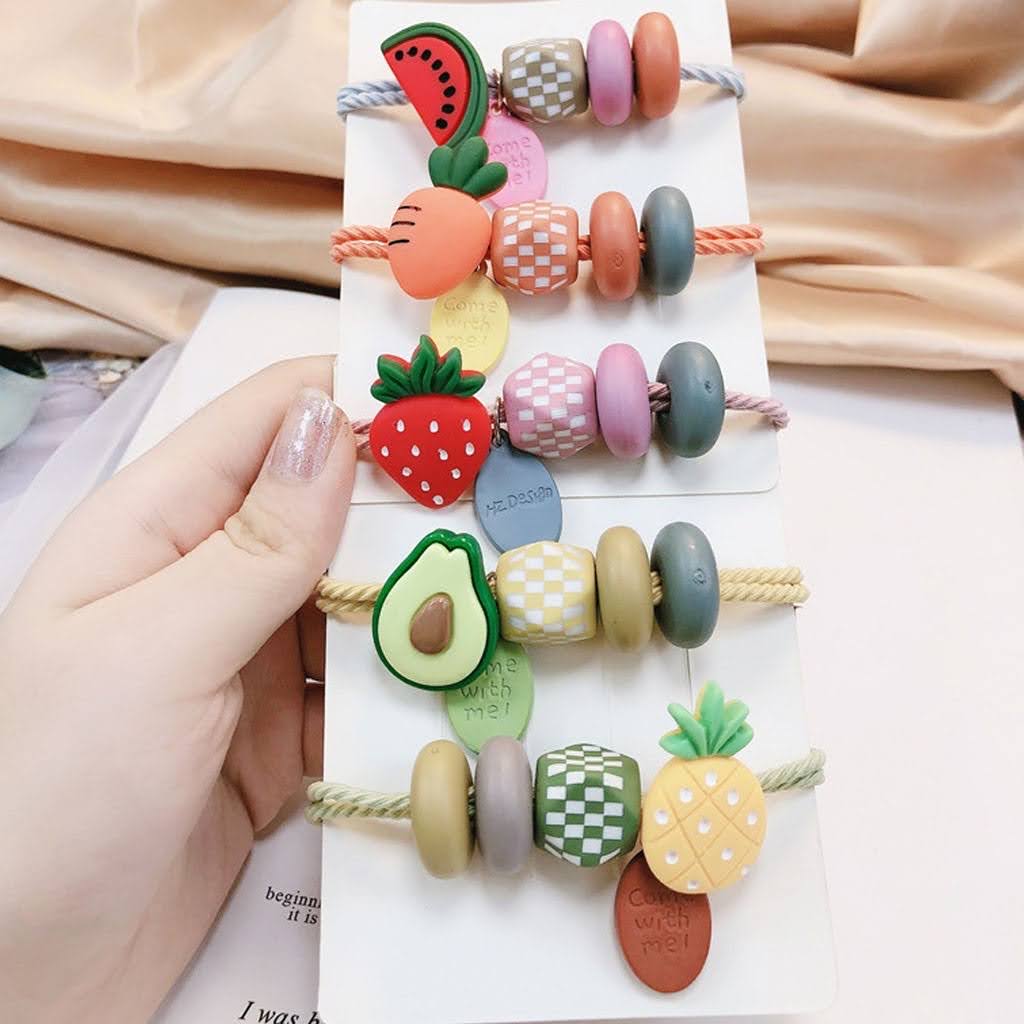 [HCM] Dây buột tóc trái cây hoa quả dễ thương