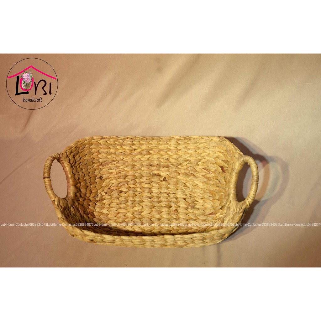 [Lubi Home] - Giỏ đựng đồ đan lục bình oval xinh xắn