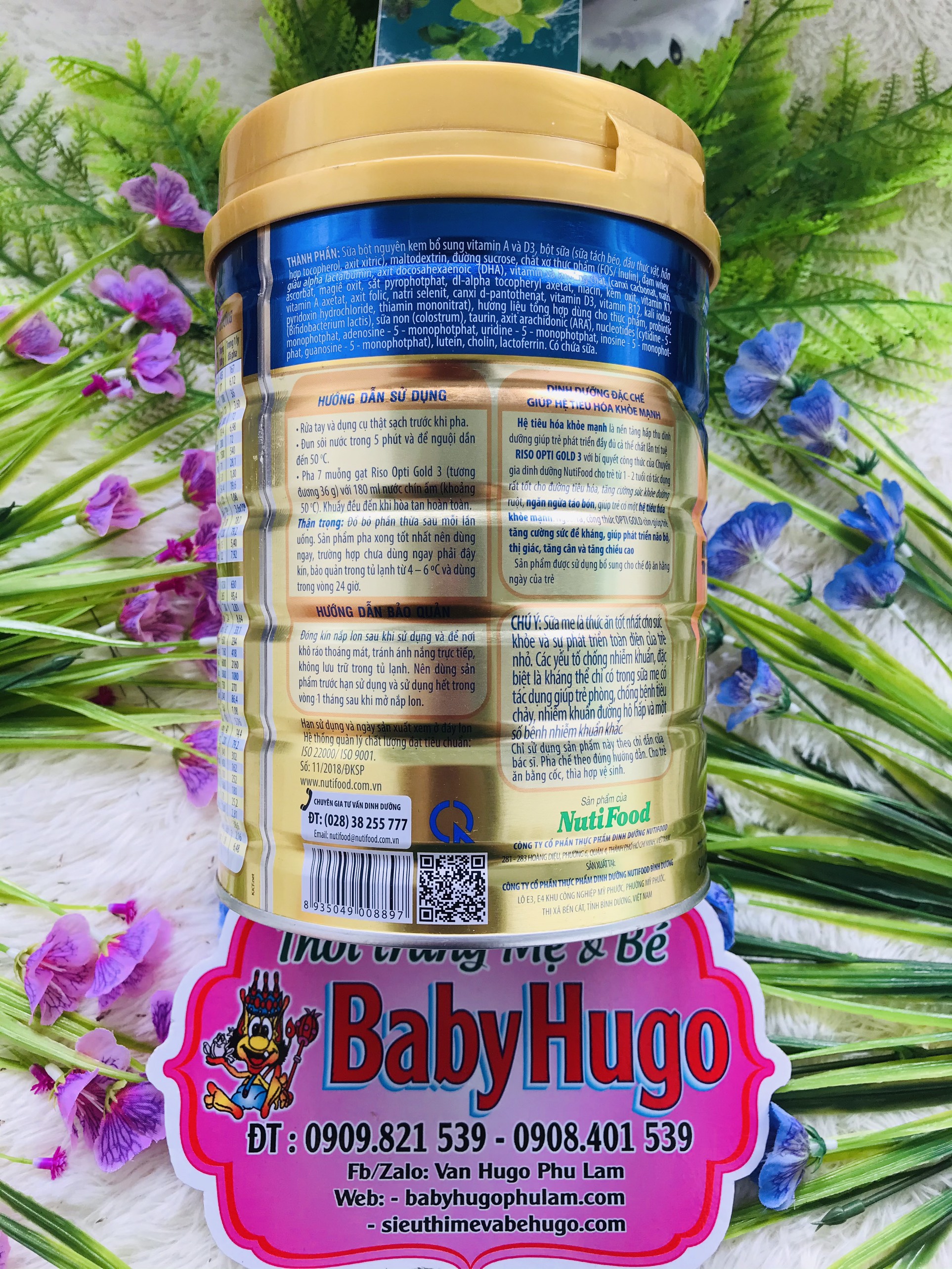 12/23 Sữa Nutifood RISO OPTI GOLD 3( 1-3 tuổi) 900g