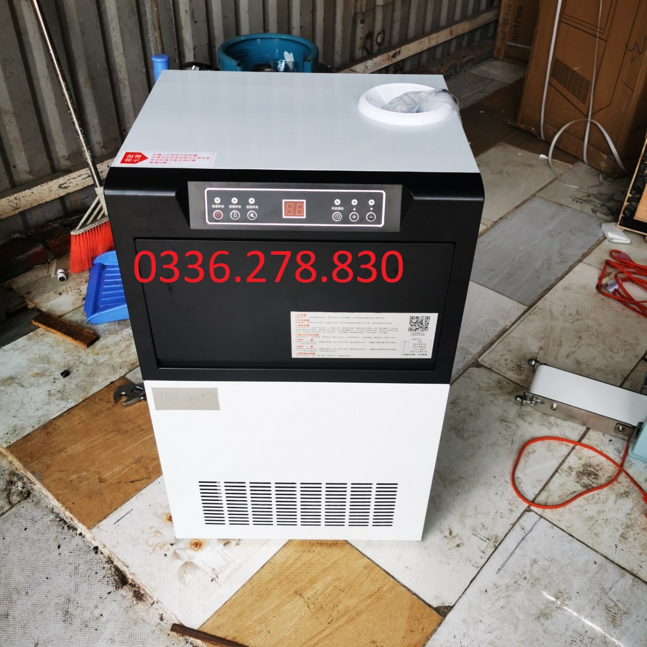 Máy làm đá thương mại- quán trà sữa,cfe công suất lớn 120kg/ngày-máy làm đá viên hoàn toàn tự động