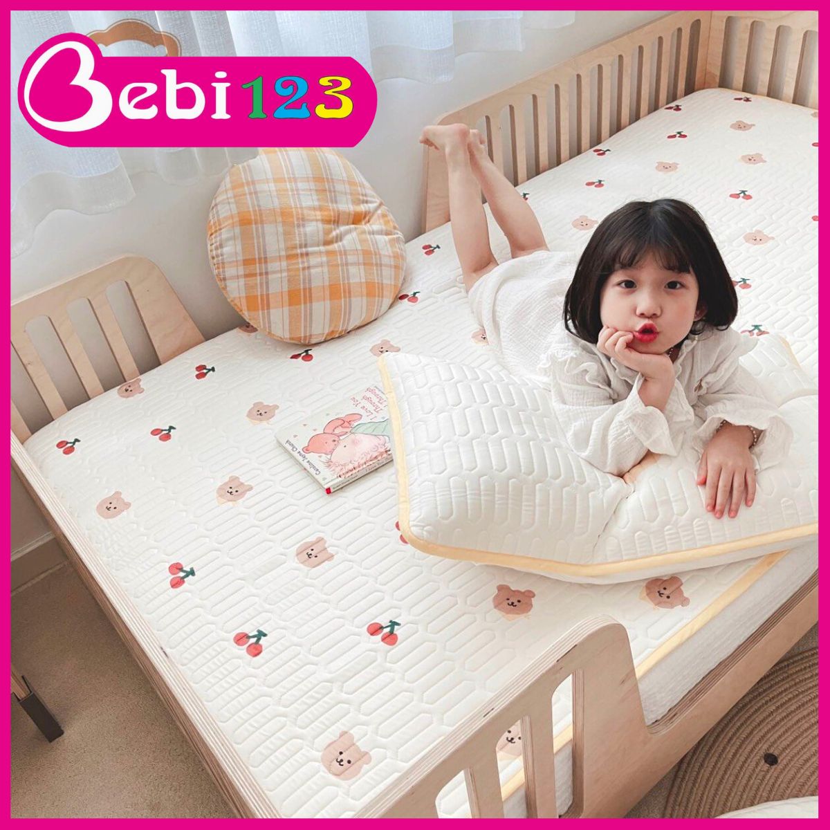 Chiếu Lụa Điều Hoà Kèm Gối Cho Bé 60x120cm
