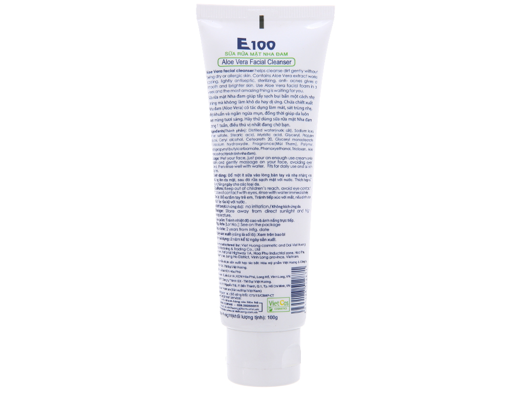 [HCM]Sữa rửa mặt nha đam E100 100g