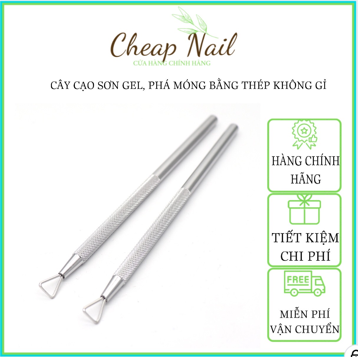 [15.3 Hoàn tiền 12%] Cây cạo sơn gel , làm sạch móng, phá móng inox