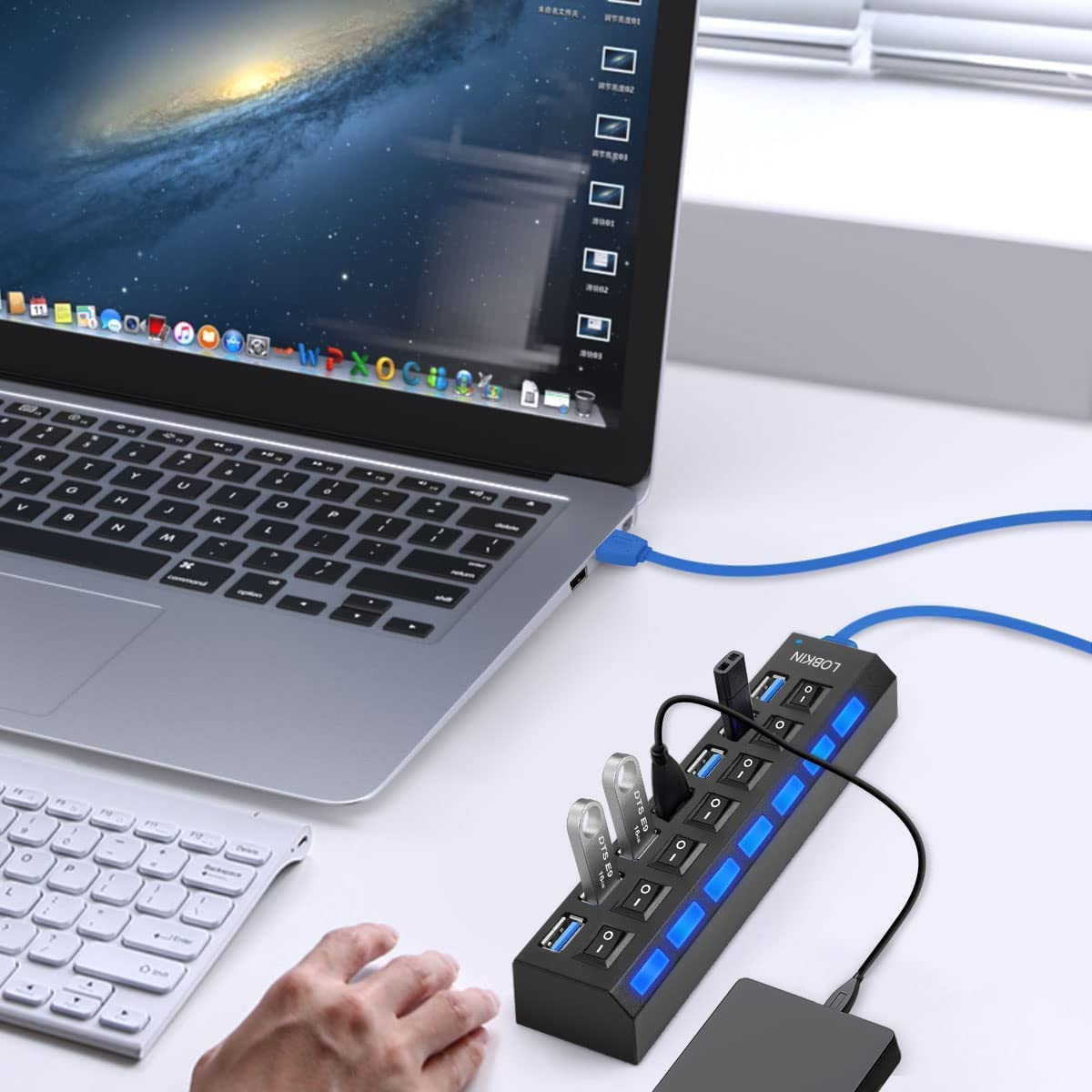 Hub chuyển đổi chia 7 cổng usb tốc độ 3.0