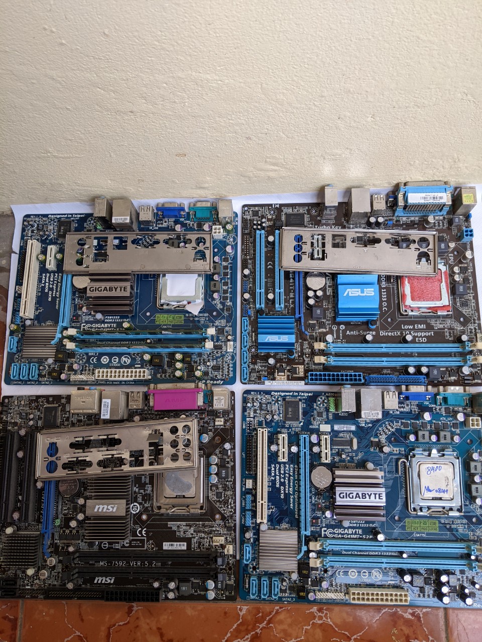 Combo mainboard Chip Ram | Giga, Asus G41 , E 7500, Ram 4G sáng đẹp