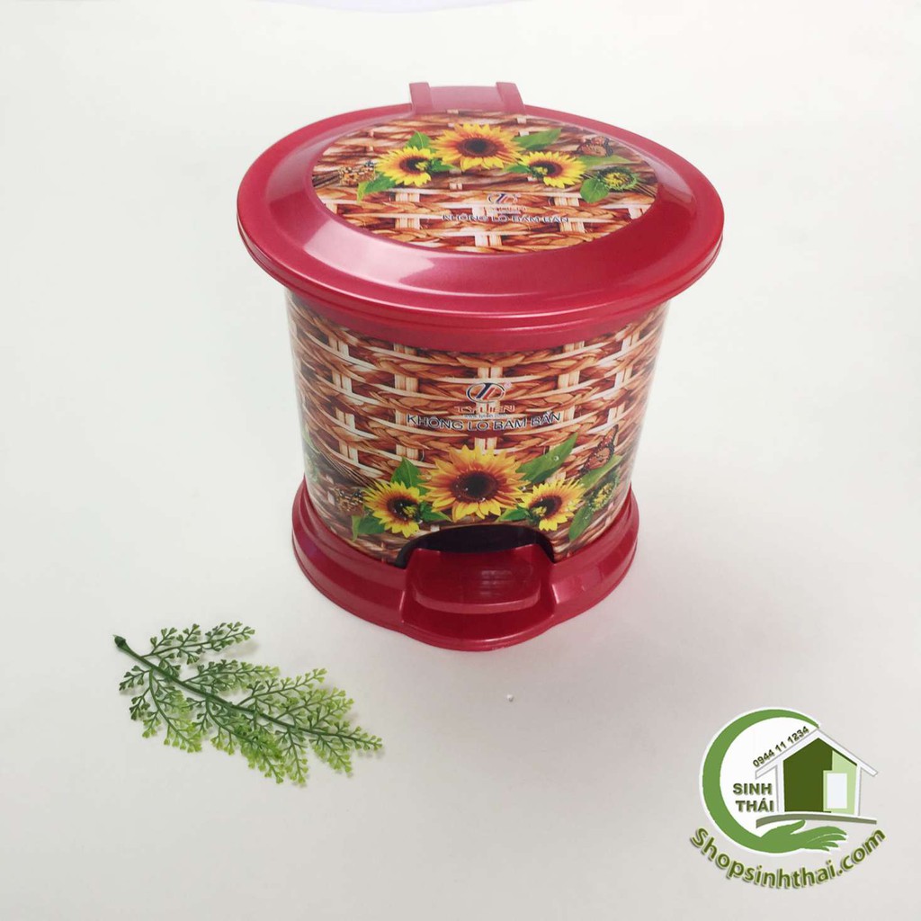 [HCM]Thùng đựng rác oval nhí có nắp đậy - 22cm