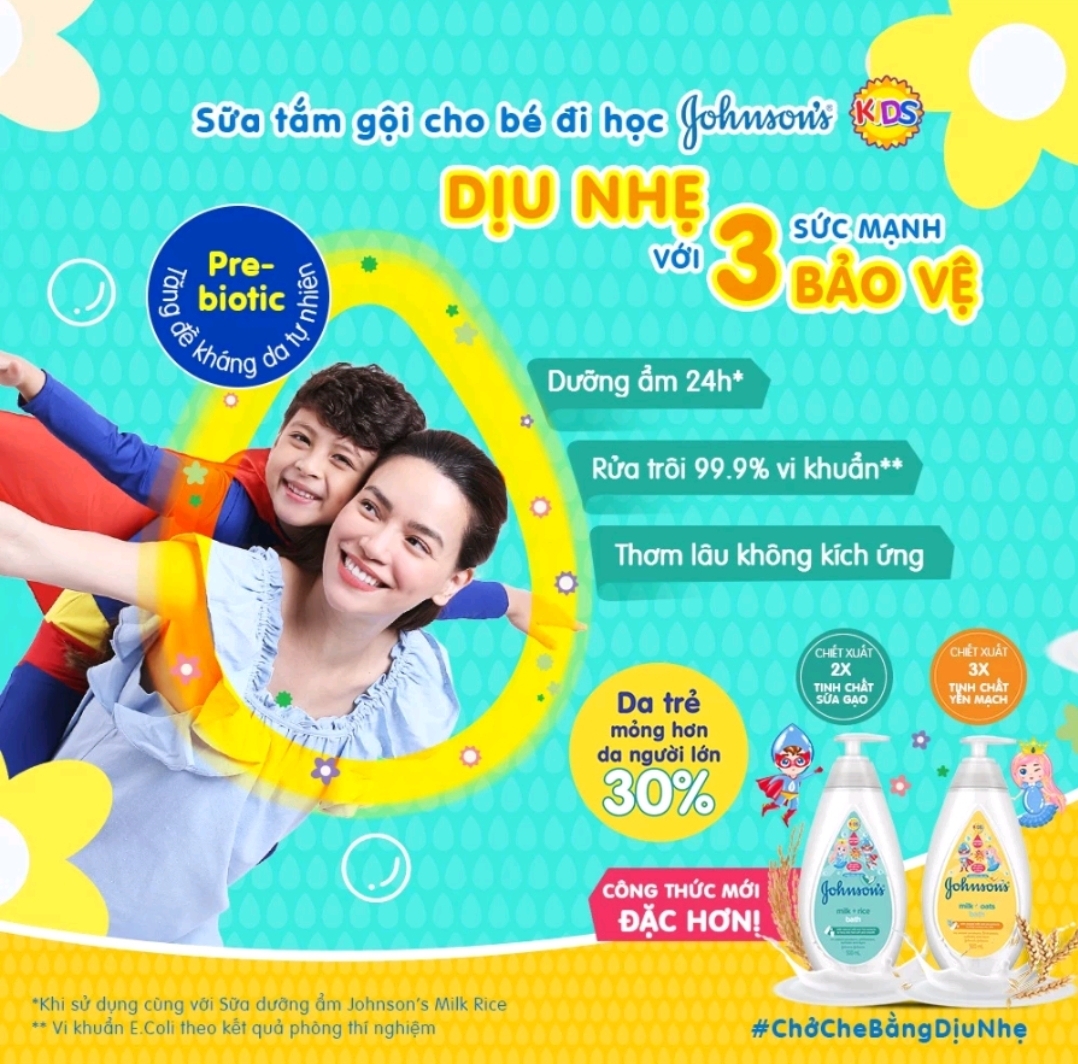 Sữa tắm Johnson's chứa sữa và gạo 1000ml