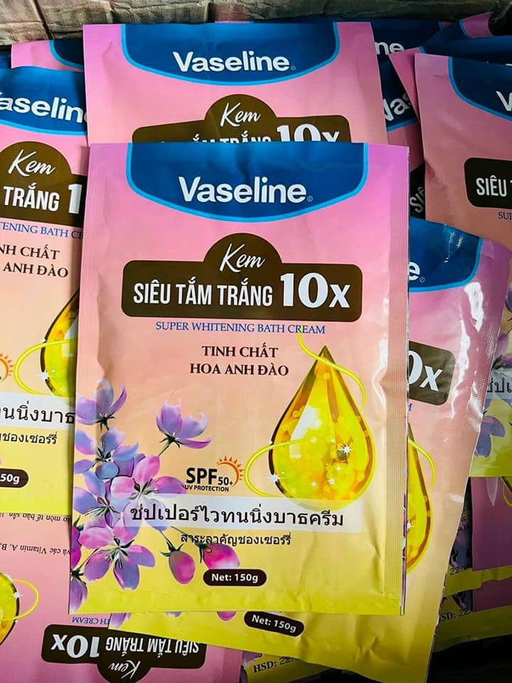 Kem siêu tắm trắng Vaseline 10x bao bật tone