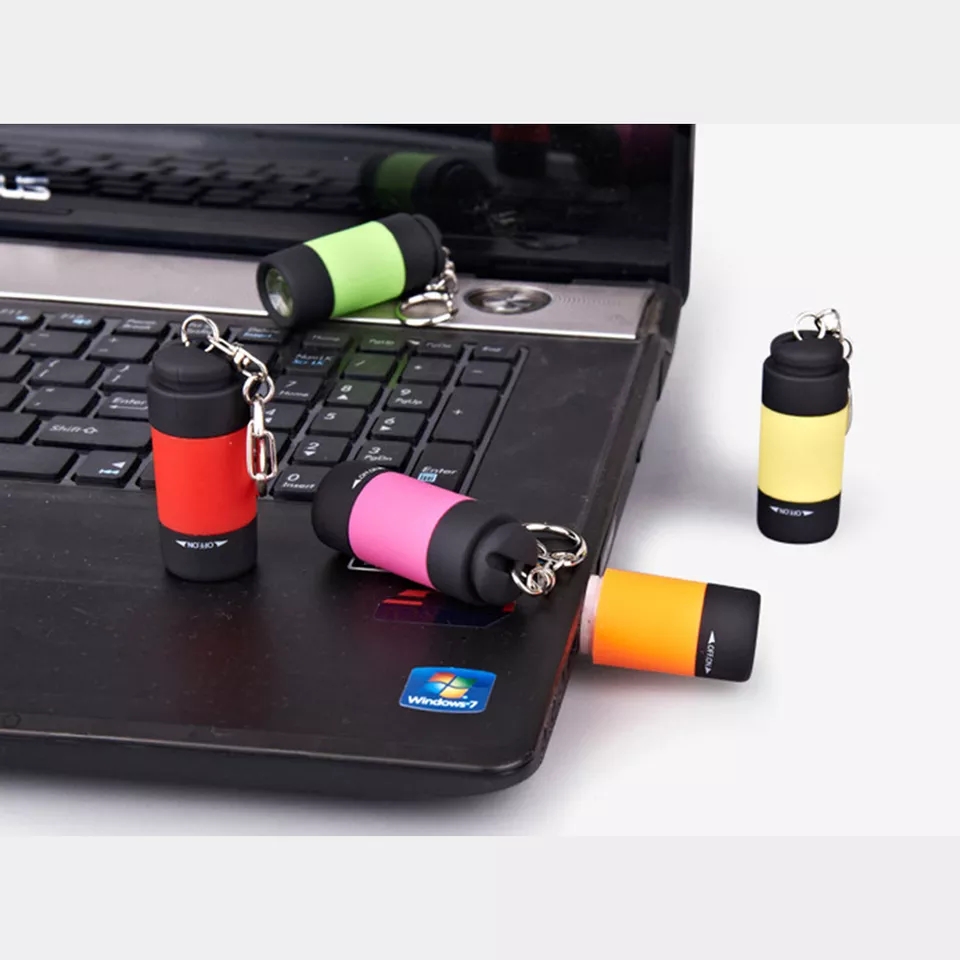 Móc khóa đèn pin mini sạc USB Mini-torch chống  nước  - đèn pin siêu sáng - đèn pin mini - den pin cam tay - đèn bão -