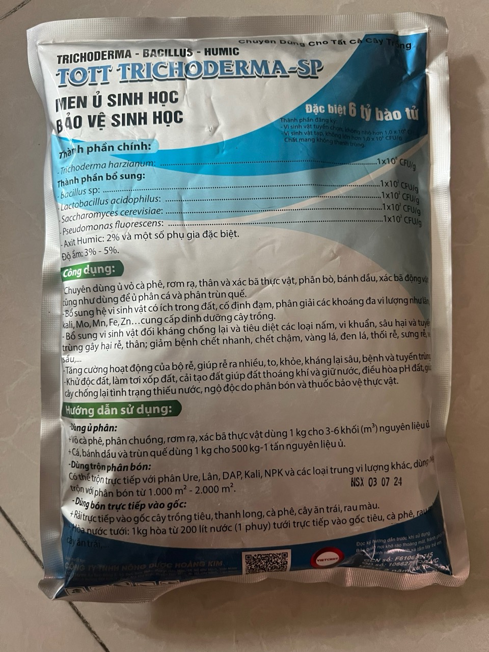 Nấm trichoderma gói 1kg chế phẩm vi sinh ủ phân và rác nhà bếp