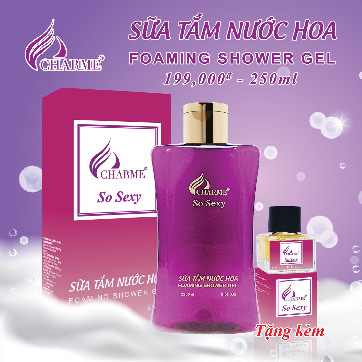 Nước hoa nữ chính hãng, Charme So Sexy, mùi hương hoa hồng, tươi mát sảng khoái, lưu hương lâu, 100ml