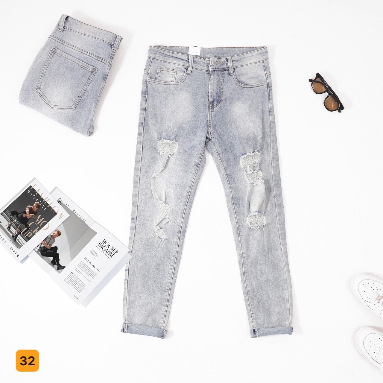 [HCM]Quần Jean Nam Ống Suông Quần Bò Nam Hàn Quốc Kiểu Mới Hot QJN04