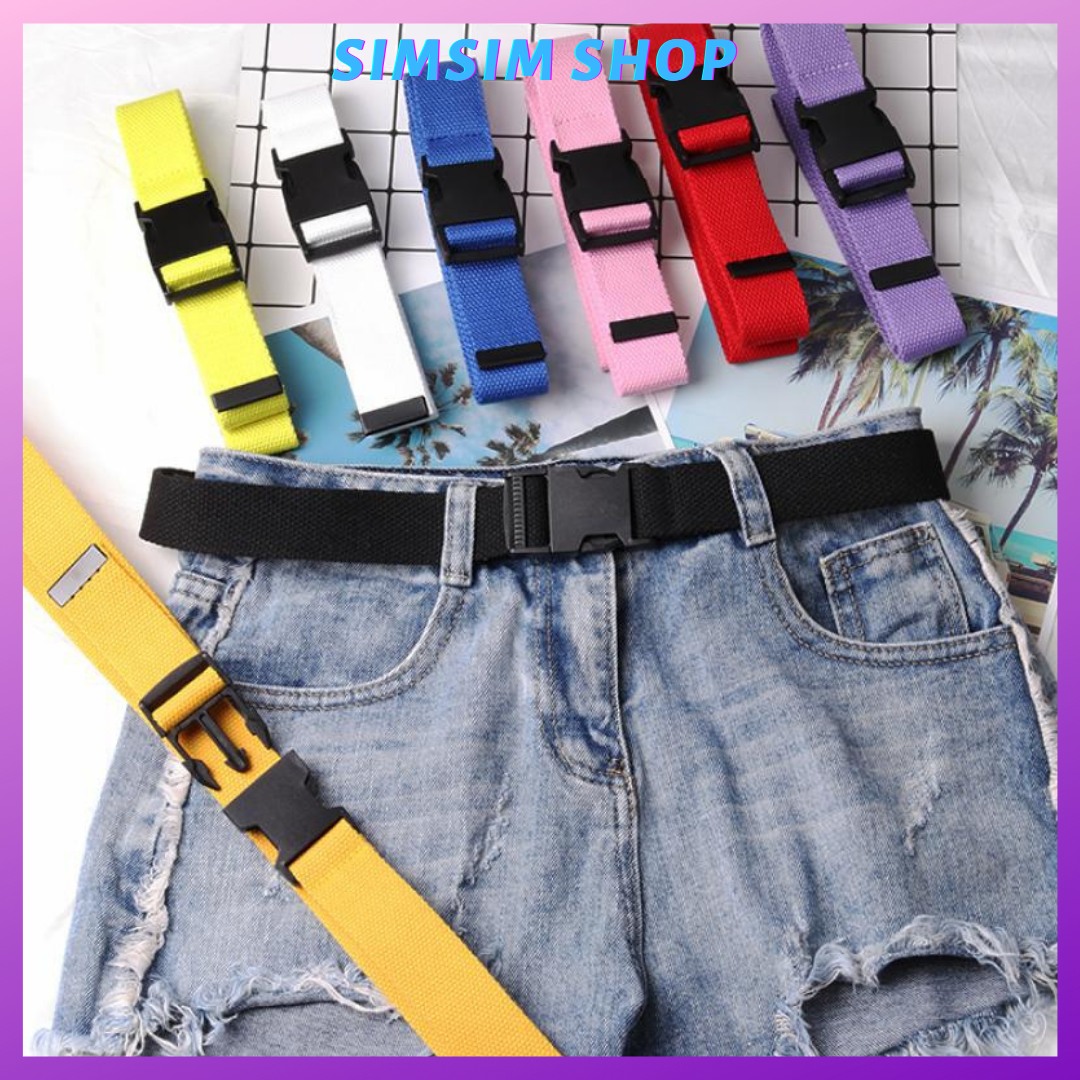 Canvas belt with plastic buckle - Canvas belt with convenient plastic buckle