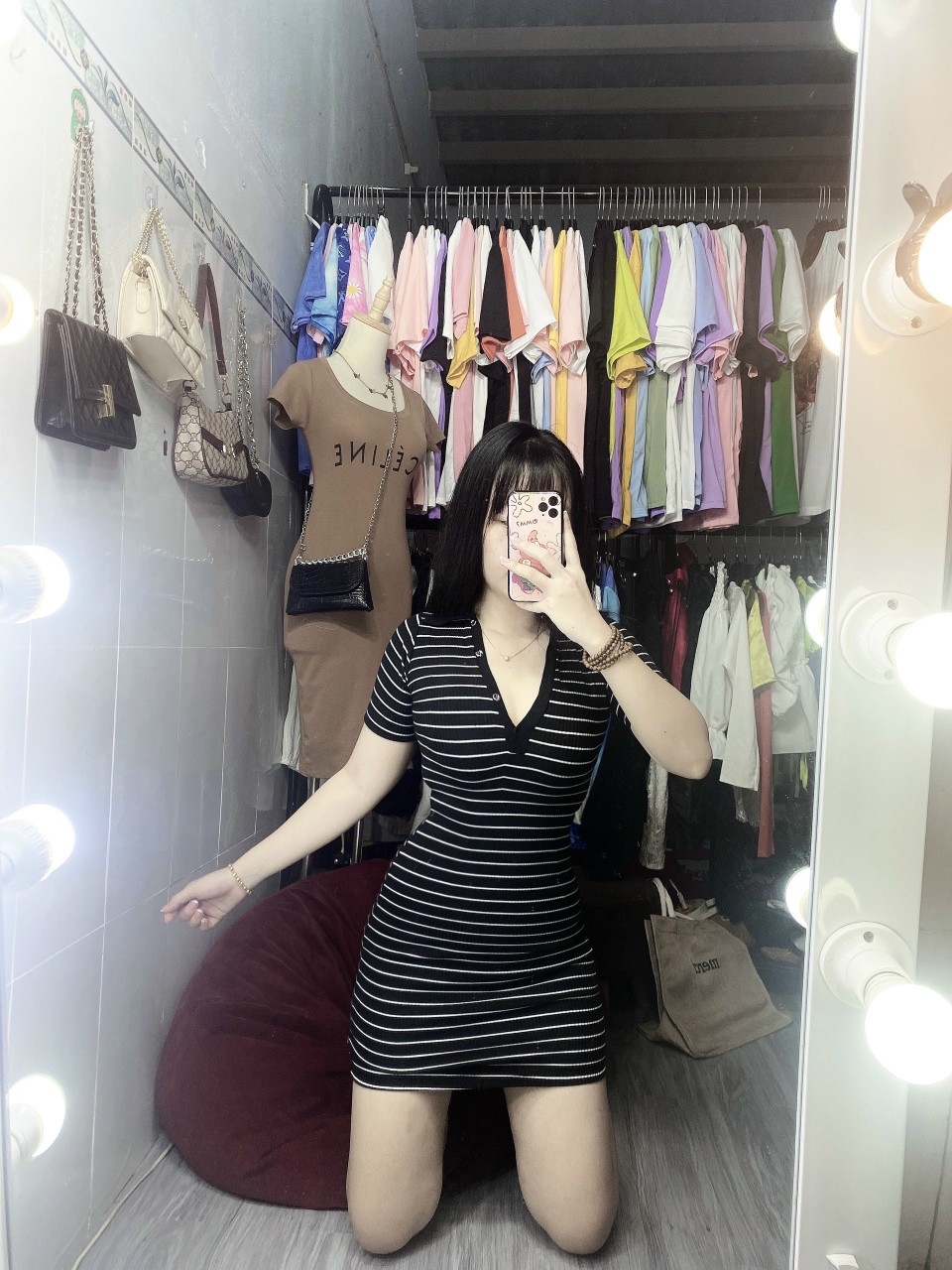 Đầm kẻ sọc mẫu mới
