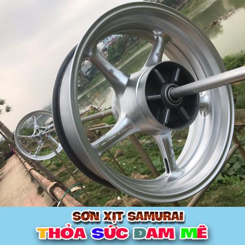 Sơn samurai bạc ánh kim - Combo màu bạc 1701 sơn xịt samurai