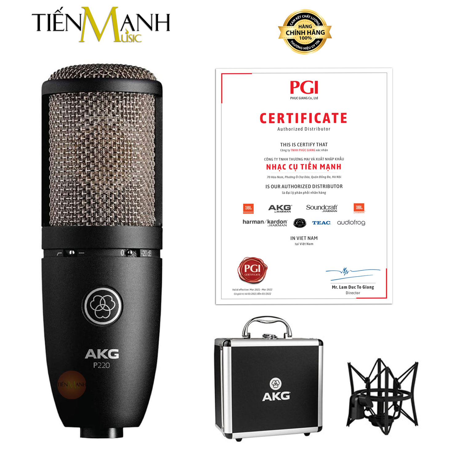 [Trả góp 0%] [Chính Hãng] AKG P220 Micro Vocal Condenser Thu Âm Phòng Studio, Mic Biểu Diễn Chuyên Nghiệp, Microphone Cardioid