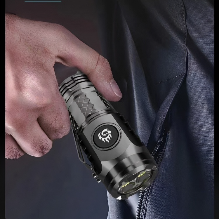 German Super Lighting Flashlight Mini Portable Thumb Light Waterproof Flashlight Ultra Long Life Flashlight Brightness Adjustable Flashlight Camping Flashlight迷你超强手电