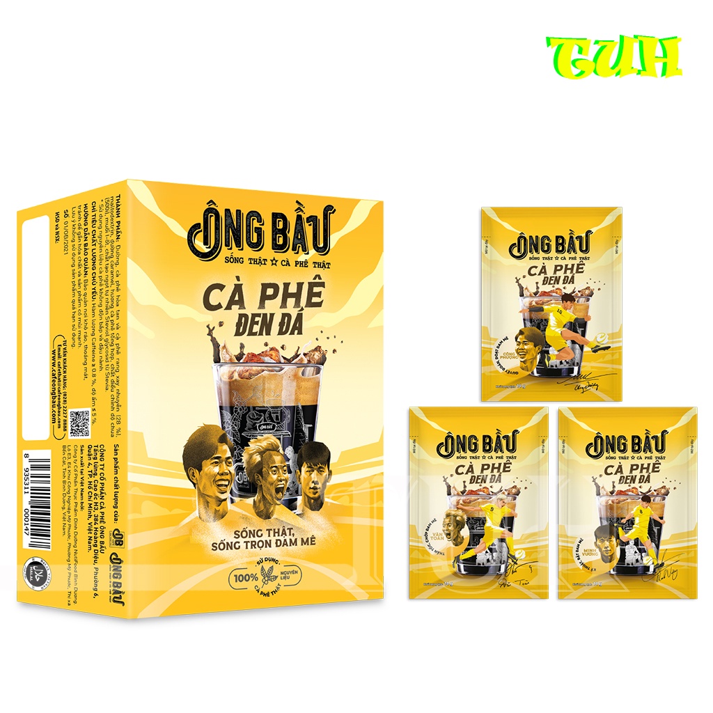 [Hộp 10 Gói 140g]Cà Phê Đen Đá Ông Bầu, cà phê ob, ob cafe-TUH Store