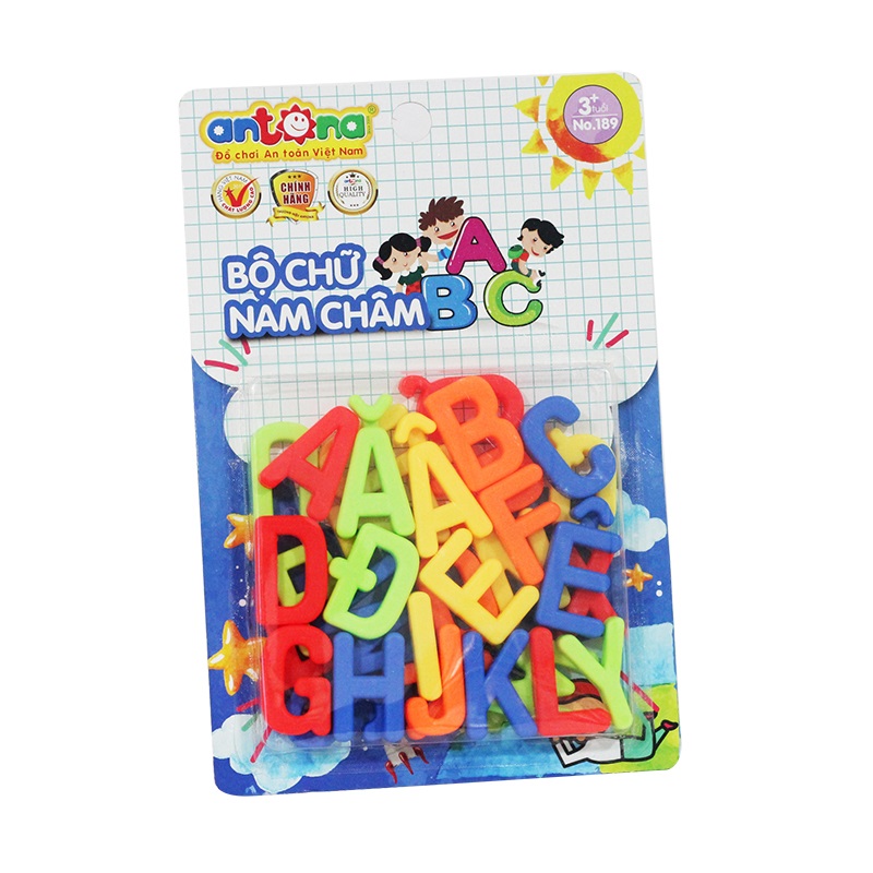 Bộ vỉ chữ nam châm ABC (in hoa) Antona 189