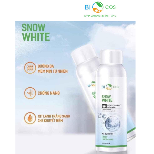 Xịt Lạnh Snow White BIO COSMETICS Làm Trắng Da Giúp Nâng Tone Và Bảo Vệ Da