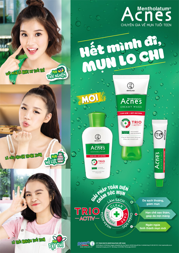 Bộ Chăm Sóc Da ACNES 3 Món (SRM 100/50/25g+  Dung dịch 90ml + Gel ngừa mụn 18g)