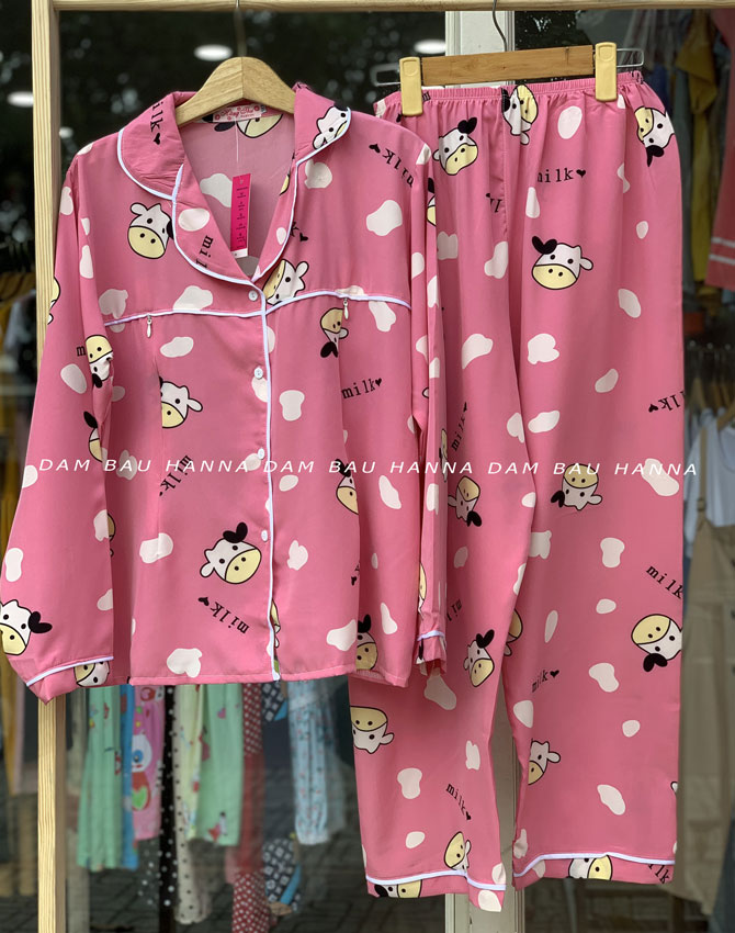 Có 2 SIZE 40-80kg Bộ Đồ Bầu & Sau Sinh Có Khóa Bé Ty HANNA Vải Lụa Cao Cấp Co Dãn Không Xù Thoáng Mát V3 120cm Vẫn Thoải Mái