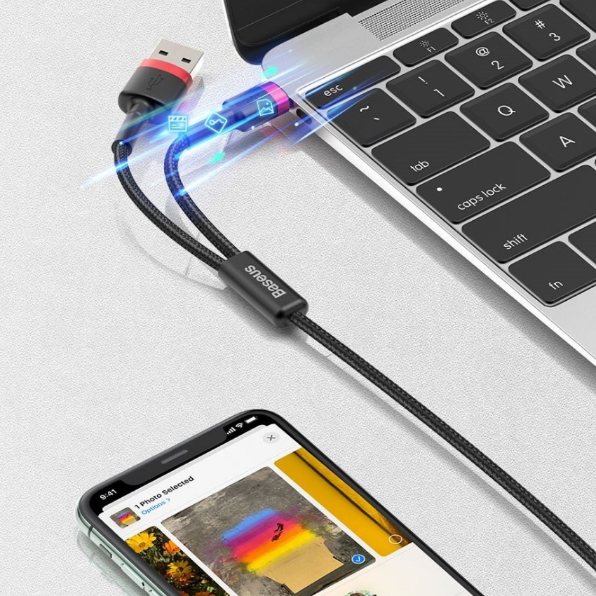 Cáp sạc nhanh USB/TypeC sang Lightning Baseus CATKLF-ELG1 Cafule dài 1.2m hỗ trợ PD 18W max 2.4A (nhiều màu) - Nhat Tin Authorised Store