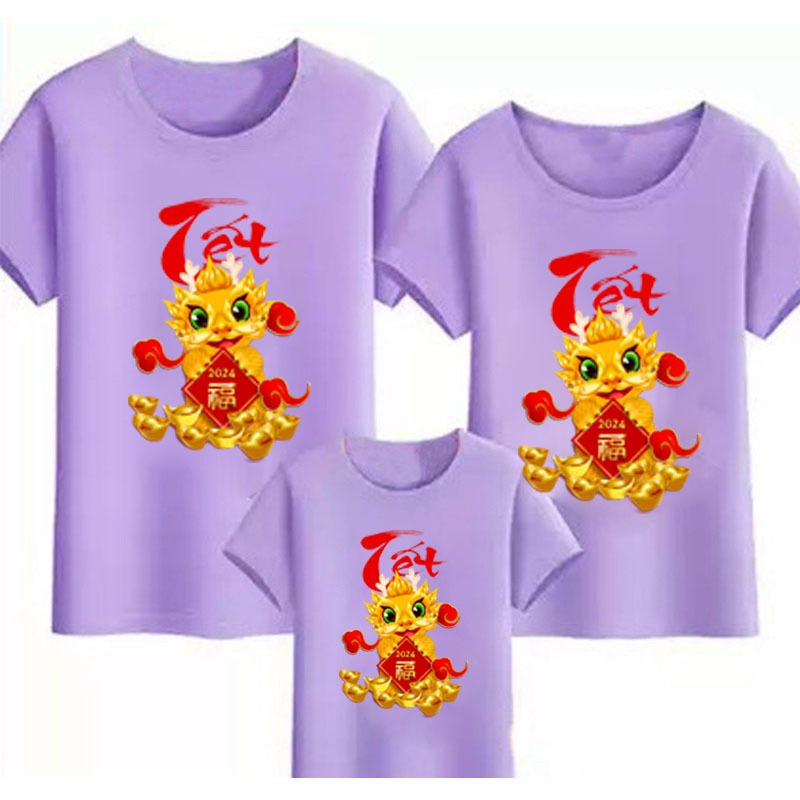 Đồng phục set Áo thun gia đình xuân mới con rồng