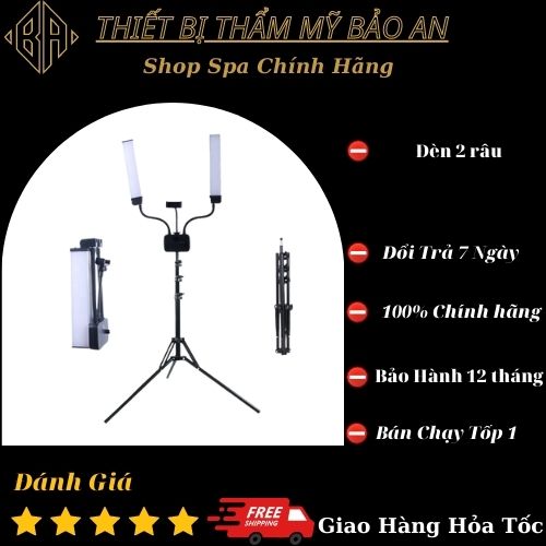 Đèn 2 râu chuyên dụng phun xăm spa nối mi, livestream.