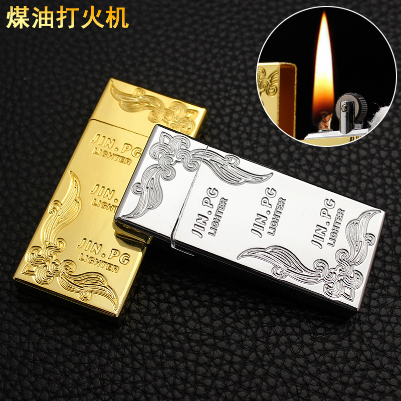 [HCM]Bật Lửa Xăng Đá Slim Hoa Văn ( Xài Xăng)