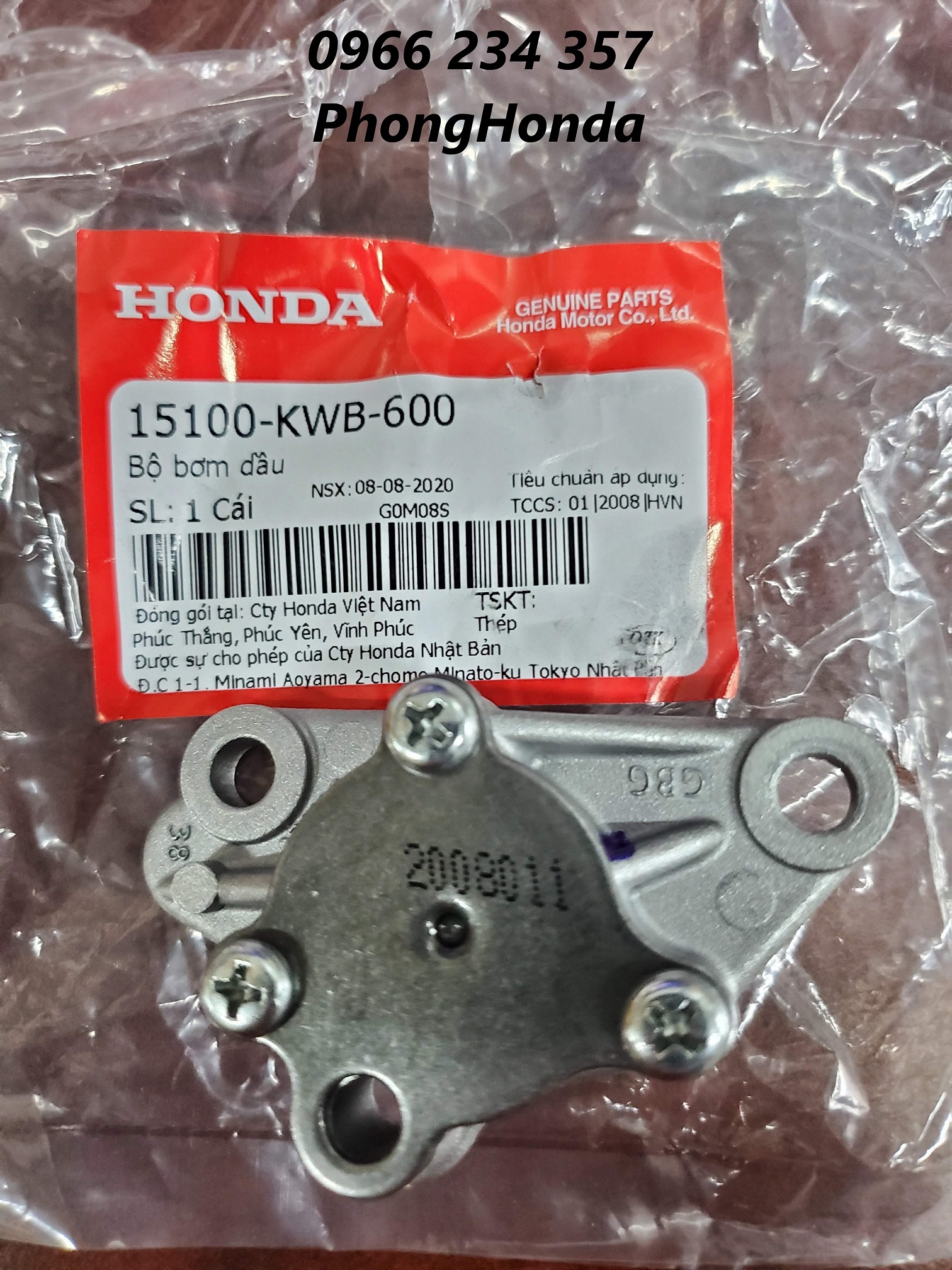 Bộ bơm nhớt super dream , wave alpha chính hãng honda