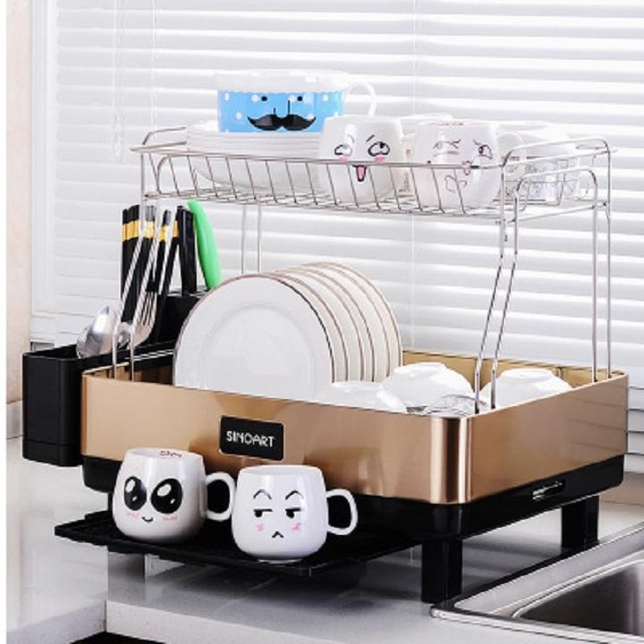 kệ để chén bát 2 tầng inox sinoart