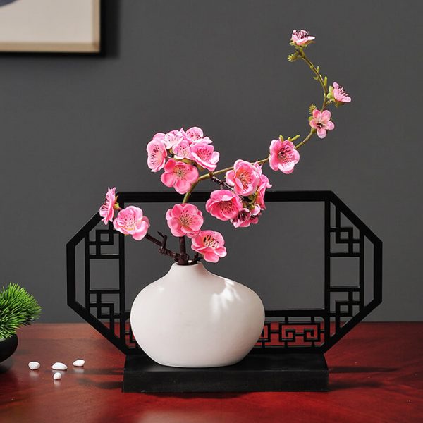 Bình gốm sứ trắng trang trí nghệ thuật td10