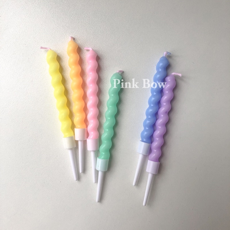 Nến xoắn màu Pastel Hàn Quốc set 6c