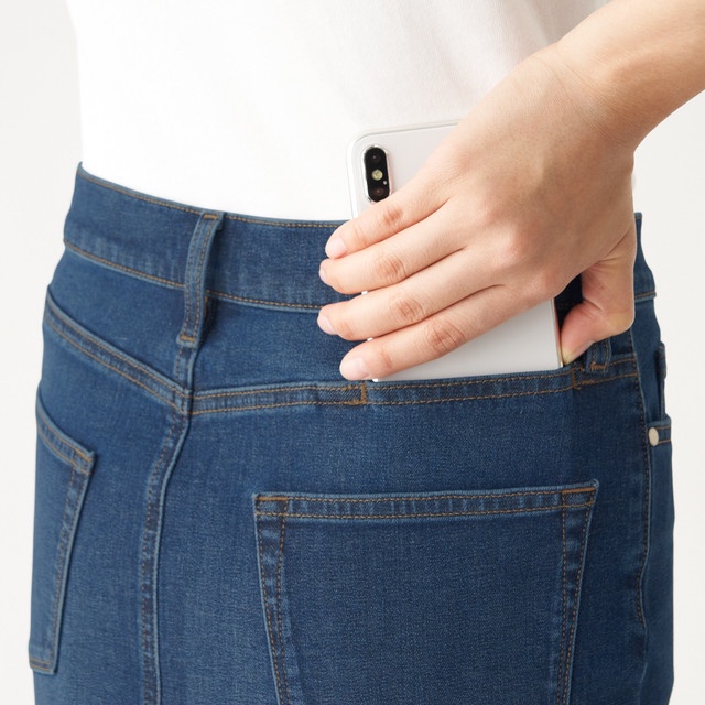 Muji Váy Denim Co Giãn 4 Chiều